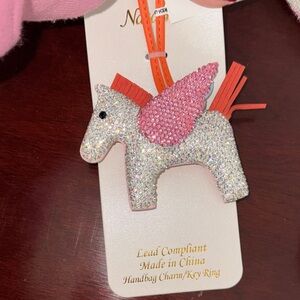 Sparkling unicorn  Keychain with Pink Wings
